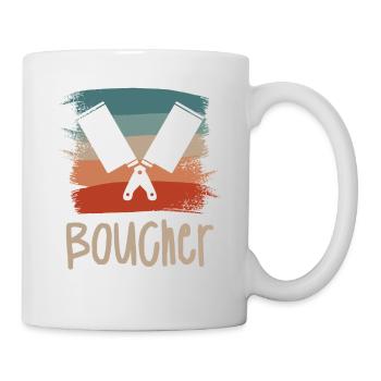 Vintage Retro Boucher Boucherie - Mug blanc - blanc - Droite