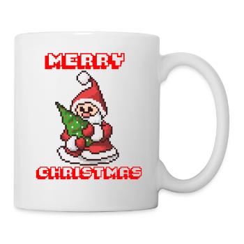 Merry Christmas I Xmas I 8 Bit Pixelated Santa - Tasse - Weiß - Rechts