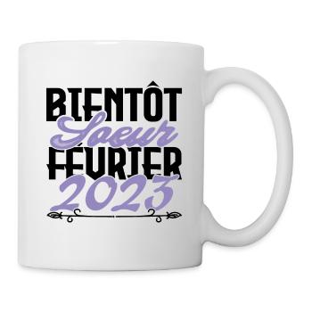 Annonce grossesse. bientôt Sœur Février 2023.soeur - Mug blanc - blanc - Droite