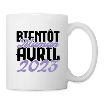 Annonce grossesse. bientôt Maman Avril 2023.maman - Mug blanc - blanc - Droite