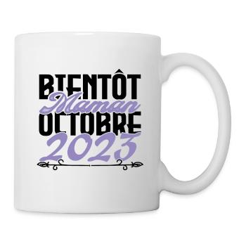 Annonce grossesse. bientôt Maman Octobre 2023.mama - Mug blanc - blanc - Droite