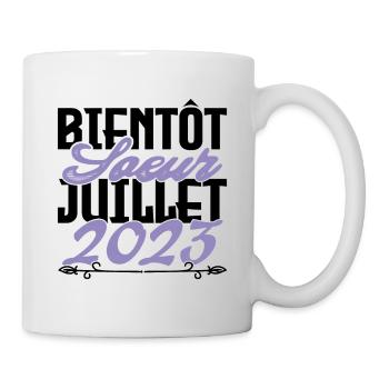 Annonce grossesse. bientôt Sœur Juillet 2023.soeur - Mug blanc - blanc - Droite