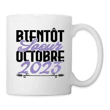 Annonce grossesse. bientôt Sœur Octobre 2023.soeur - Mug blanc - blanc - Droite