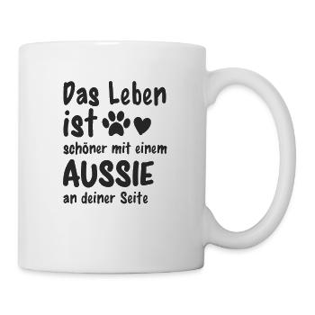 Aussie Hund Lustiges Australian Shepherd - Tasse - Weiß - Rechts