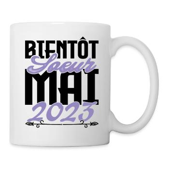 Annonce grossesse. bientôt Sœur Mai 2023.soeur - Mug blanc - blanc - Droite