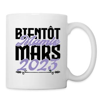 Annonce grossesse. bientôt Mamie Mars 2023. - Mug blanc - blanc - Droite