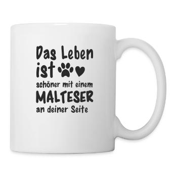 Malteser Hund Hundehalter Lustiges Malteser - Tasse - Weiß - Rechts