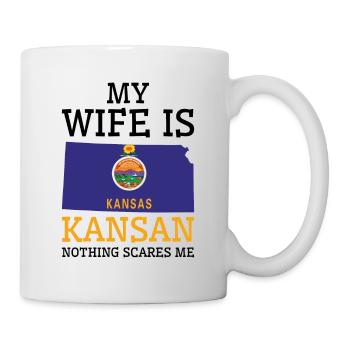 Nothing Scares Me Kansan Wife Kansas - Mug - white - Right