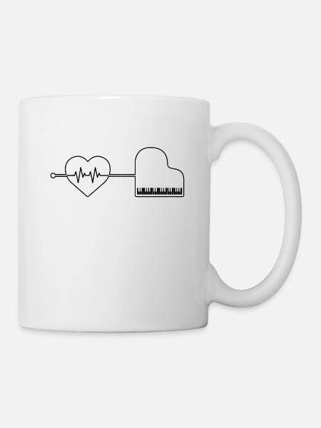 Klavier Piano Herzschlag - Tasse - Weiß