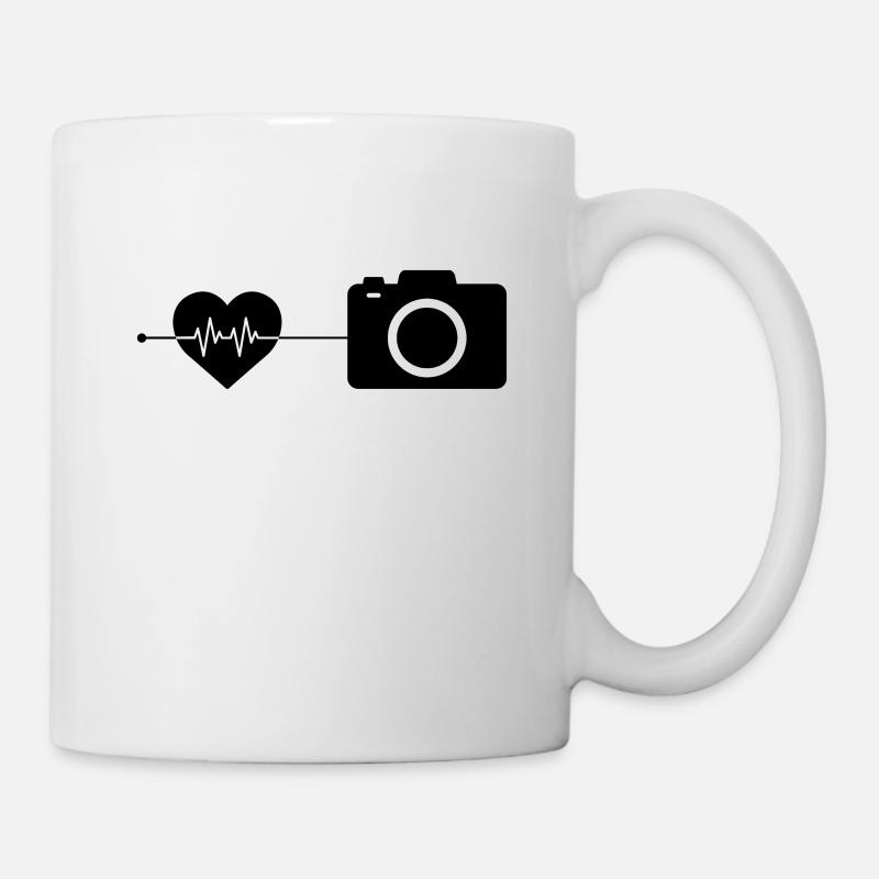 Camera Photography Heartbeat - Mug - white