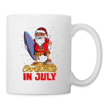Surfer Weihnachten im Urlaub Strandoutfit Freizeit - Tasse - Weiß - Rechts