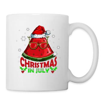 Melone Christmas in July Wassermelone Weihnachten - Tasse - Weiß - Rechts