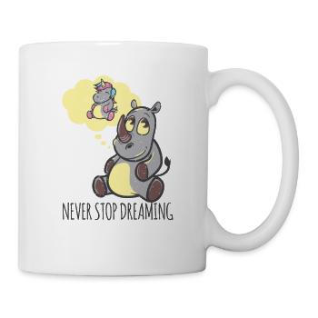 Rhinoceros dreams of the unicorn never give up - Mug - white - Right