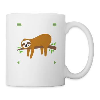 Lustiger Faultier Büro Spruch Sloth Morgenmuffel - Tasse - Weiß - Rechts
