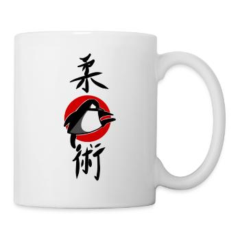 funny Ju Jutsu Penguin Comic Jiu Jitsu Shirt - Mug - white - Right
