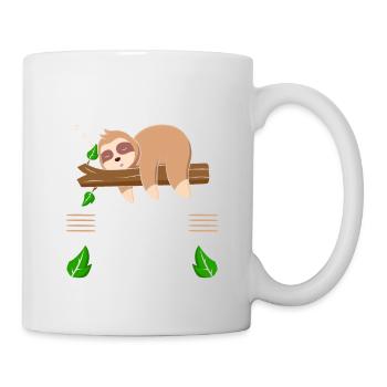 Faultier Büro Spruch Der Wille War Da, - Tasse - Weiß - Rechts