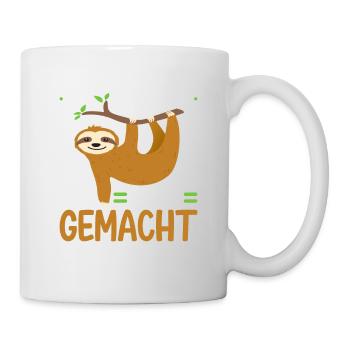 Lustiger Faultier Büro Spruch Nichts Gemacht - Tasse - Weiß - Rechts