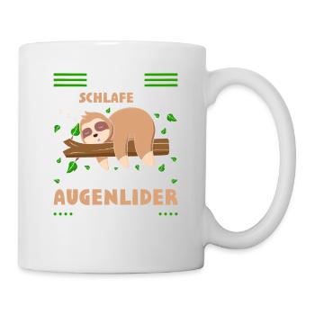 Faultier Sloth Langschläfer Spruch Nachthemd - Tasse - Weiß - Rechts