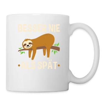 Faultier Spruch Sloth Büro Faulenzer - Tasse - Weiß - Rechts