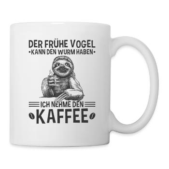 Faultier Kaffee Spruch Sloth Büro Morgenmuffel - Tasse - Weiß - Rechts