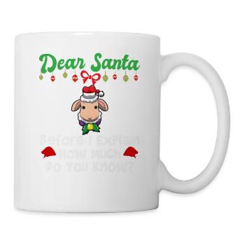 Cher Père Noël avant que j’explique combien savez-vous - Mug blanc - blanc - Droite