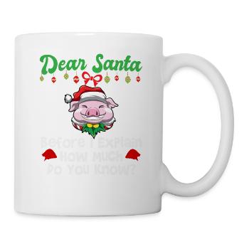 Cher Père Noël avant que j’explique combien savez-vous - Mug blanc - blanc - Droite