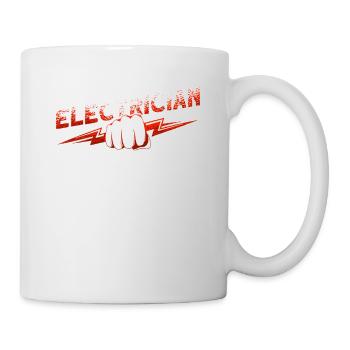 Lustiger Elektrischer Arbeiter-schädel - Tasse - Weiß - Rechts