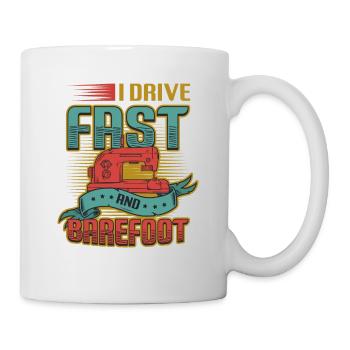 I drive fast and barefoot sewing machine Sewer - Mug - white - Right