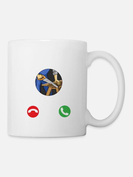 Carpenter appelle l’humour menuisier menuisier - Mug blanc - blanc