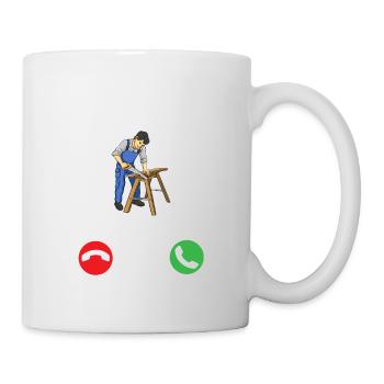 Un charpentier appelle Funny Woodworker Carpentry - Mug blanc - blanc - Droite