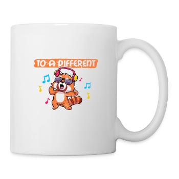 Red Panda Autism Rockin' To A Different Tune Aware - Mug blanc - blanc - Droite