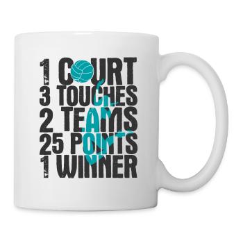 Volleyballer Spruch Für Volleyballspiel Volleyball - Tasse - Weiß - Rechts