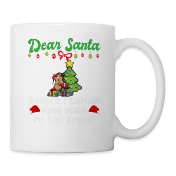 Cher Père Noël avant que j’explique combien savez-vous - Mug blanc - blanc - Droite