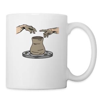 Töpfer Kunst DIY Keramik Lustiges Töpfern - Tasse - Weiß - Rechts