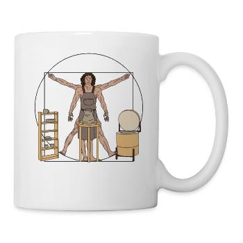 Töpfer Kunst DIY Keramik Lustiges Töpfern - Tasse - Weiß - Rechts
