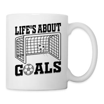 Life's About Goals Soccer Quotes - Soccer Player - Mug - white - Right