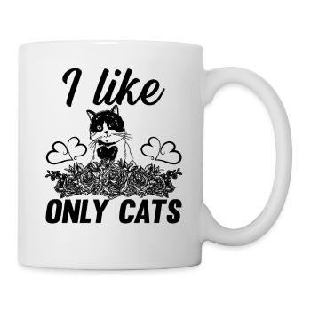 Cat with Flowers Cat Lover Cat Owner - I Like Only - Mug - white - Right