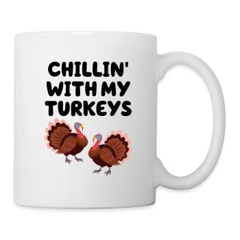 Chillin avec mes dindes - Mug blanc - blanc - Droite
