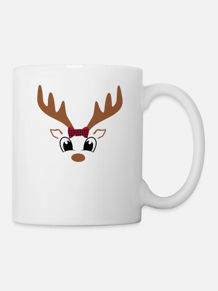 Weihnachtszeit süßes Rentier - Tasse - Weiß