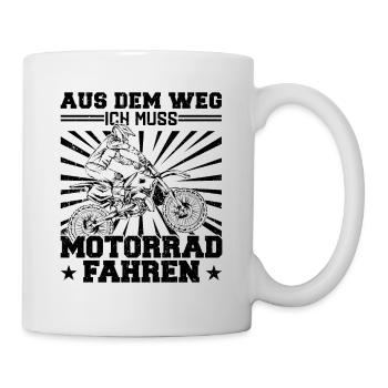 Out of the way I have to ride a motorcycle - Mug - white - Right