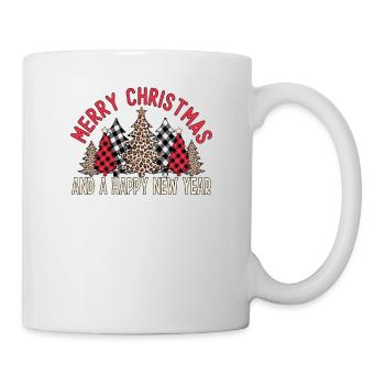 Joyeux Noël Joyeux Nouvel An Arbres de Noël - Mug blanc - blanc - Droite