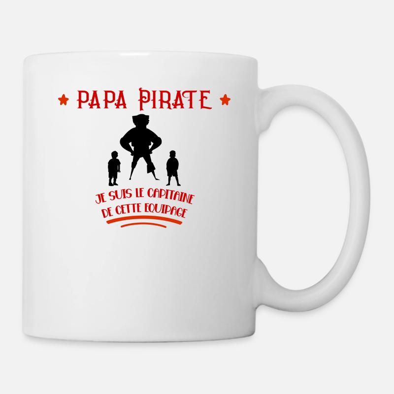Papa Pirate Idée Cadeau Fêtes Des Pères - Mug blanc - blanc