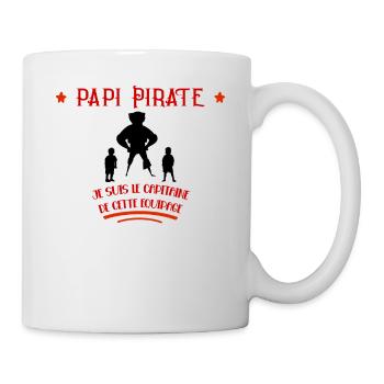 Papi Pirate Idée Cadeau Fêtes Des Grands-Pères - Mug blanc - blanc - Droite