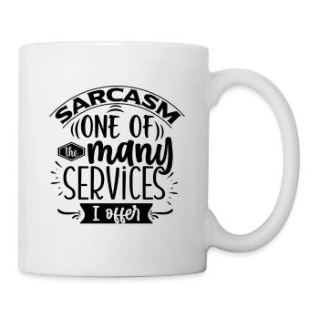 Le sarcasme est l’un des nombreux services que j’offre - Mug blanc - blanc - Droite