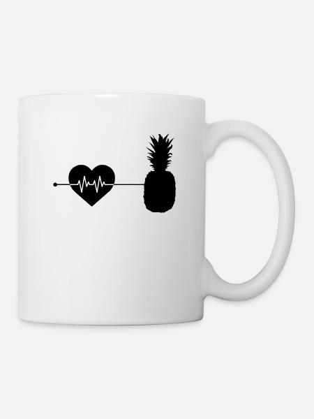 Ananas Herzschlag - Tasse - Weiß