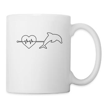 Delfin Herzschlag - Tasse - Weiß - Rechts