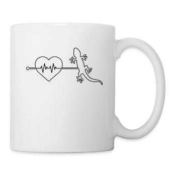 Eidechse Herzschlag - Tasse - Weiß - Rechts
