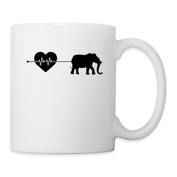 Elefant Herzschlag - Tasse - Weiß - Rechts