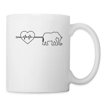 Elefant Herzschlag - Tasse - Weiß - Rechts
