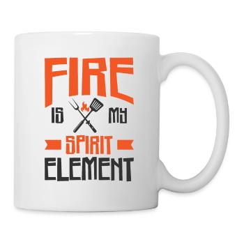 Cooking Grilling Fire Spirit Element Cook and - Mug - white - Right